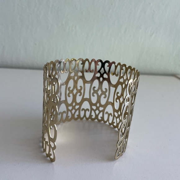 Thin Gold Colored Cuff Bracelet - Picture 3 of 4